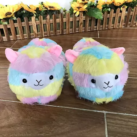 Pantufa Lhama Kawaii Pelúcia Unissex (Várias Cores)