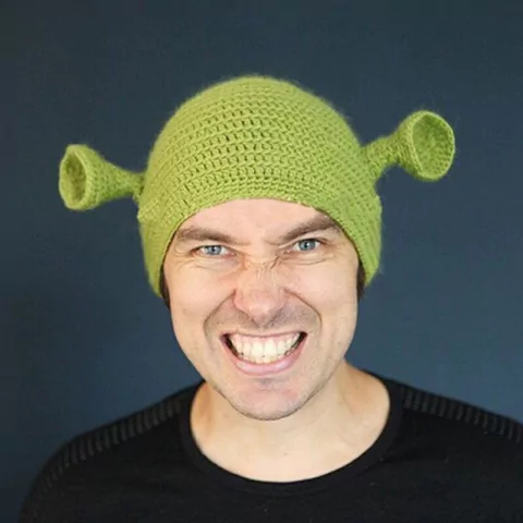 Gorro / Chapéu de Lã Tricô - Shrek