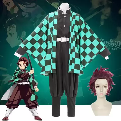 Fantasia Tanjiro Completa Kimetsu no Yaiba Cosplay Profissional Adulto ou Infantil
