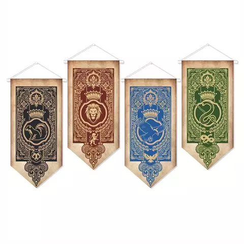 Conj. de Bandeirolas Casas de Hogwarts c/ 4 peças