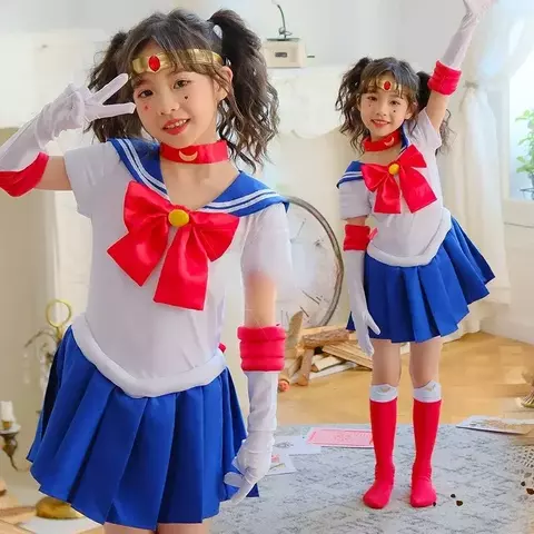 Cosplay Sailor Moon Anime Fantasia Traje Luxo Adulto / Infantil