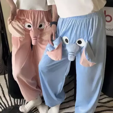 Calça de Pelúcia Tromba de Elefante (2 cores)