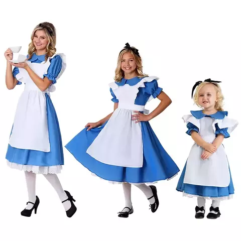 Fantasia Alice no País das Maravilhas Traje Cosplay Adulto / Infantil