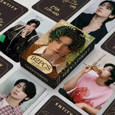 Conj. Photo Lomo Cards + Cards Adesivos Cha Eun Woo com 92 unidades