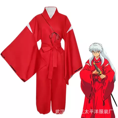 Fantasia Inuyasha Cosplay Traje Adulto