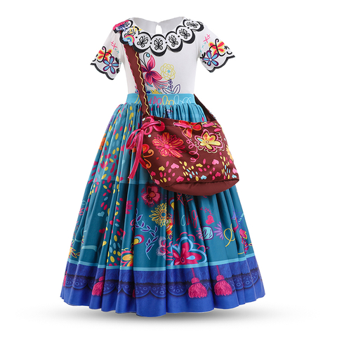 Fantasia Mirabel Madrigal Cosplay Profissional Traje Luxo Infantil