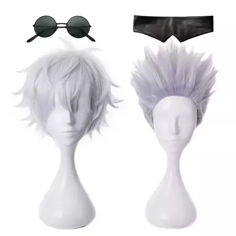 Peruca Gojo Satoru Óculos/Venda Cosplay Jujutsu Kaisen Adulto (várias opções)