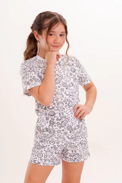 CURTO BÁSICO INFANTIL ESPAÇO (PINTURA) - Revid Pijamas