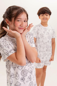 CURTO BÁSICO INFANTIL COMIDAS (PINTURA) - Revid Pijamas