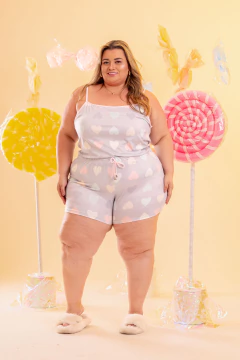 BABY ALCINHA PLUS CINZA CORAÇÕES - Revid Pijamas