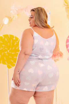 BABY ALCINHA PLUS CINZA CORAÇÕES - Revid Pijamas