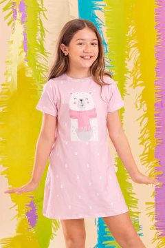 CAMISOLA BLUSÃO INF. URSO POLAR ROSA - loja online