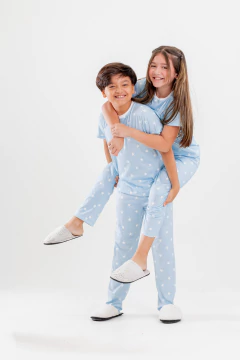 LONGO BÁSICO MG CURTA INFANTIL ESTRELA AZUL - Revid Pijamas