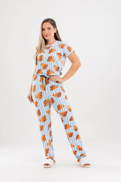 BÁSICO LONGO MANGA CURTA URSO LISTRADO - comprar online