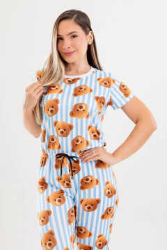 Imagem do BÁSICO LONGO MANGA CURTA URSO LISTRADO