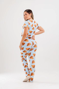 BÁSICO LONGO MANGA CURTA URSO LISTRADO na internet