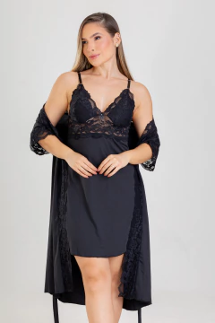 CAMISOLA RENDA + ROBE PRETO - comprar online