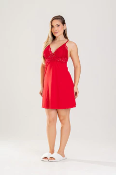 CAMISOLA RENDA + ROBE VERMELHO