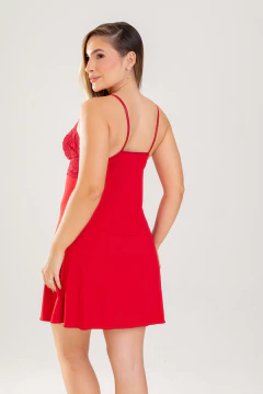CAMISOLA RENDA + ROBE VERMELHO - Revid Pijamas