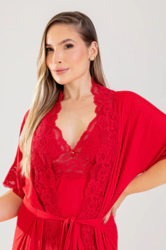 Imagem do CAMISOLA RENDA + ROBE VERMELHO