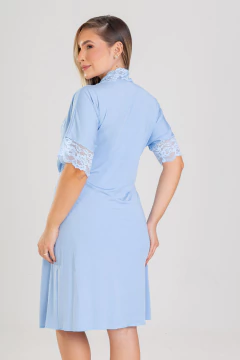 CAMISOLA RENDA + ROBE AZUL BEBÊ na internet
