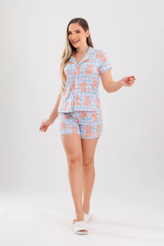 Imagem do PIJAMA AMERICANO CURTO URSINHO XADREZ