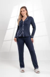 PIJAMA LONGO LISO AZUL MARINHO - comprar online