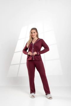 PIJAMA LONGO LISO VINHO - Revid Pijamas