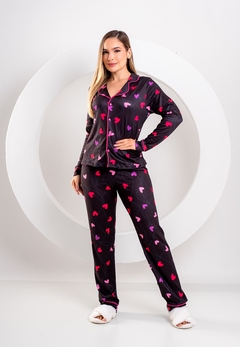 PIJAMA LONGO CORAÇÃO ROSA - comprar online