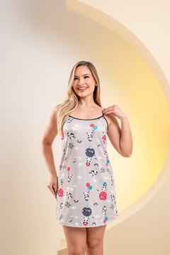 CAMISOLA ALCINHA PANDINHA CINZA - Revid Pijamas