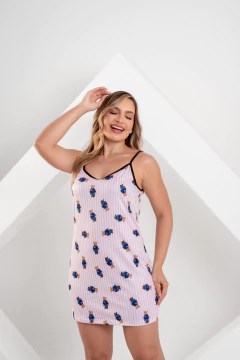 CAMISOLA ALCINHA URSO LISTRAS - Revid Pijamas