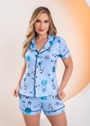 PIJAMA AMERICANO CURTO PANDINHA AZUL - comprar online