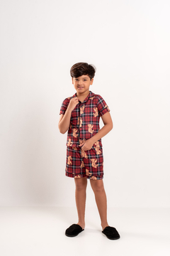 PIJAMA AMERICANO INFANTIL URSO VERMELHO - loja online