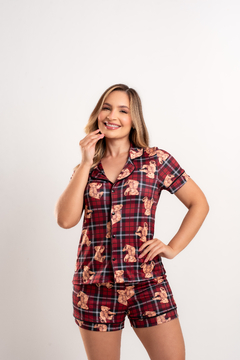 PIJAMA AMERICANO URSO VERMELHO - loja online