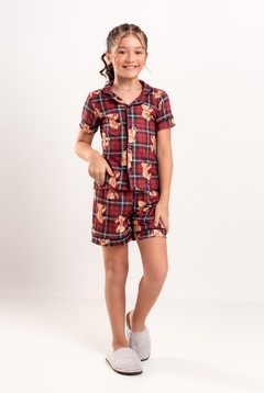 PIJAMA AMERICANO INFANTIL URSO VERMELHO - comprar online