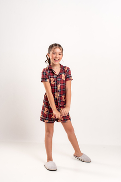 PIJAMA AMERICANO INFANTIL URSO VERMELHO - comprar online