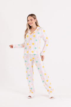PIJAMA LONGO ESTRELAS LISTRAS - comprar online