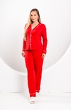 PIJAMA LONGO LISO VERMELHO