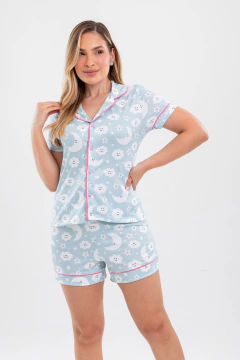PIJAMA AMERICANO CURTO NUVEM LUA NOVO