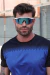 Óculos de Sol Athletic Branco c/ Azul Espelhado (Unissex) - Malibu Glasses Varejo