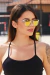 Óculos de Sol Summer Cristal Transparente c/ Dourado Espelhado (Unissex) - loja online