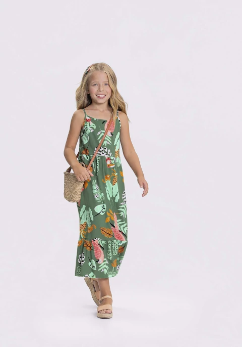 Vestido Floresta verde Ref 19316