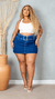 Saia Jeans Cintura Alta com Cós Largo e Cinto - comprar online