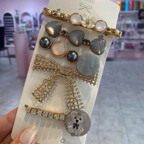 SET DE HEBILLAS P/PELO GRIS