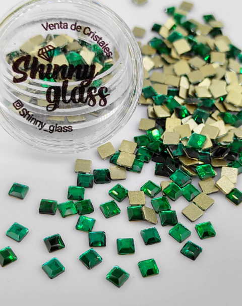 CRISTALES - CCUADRADO ESMERALDA - 3MM - SHINNY GLASS. - comprar online