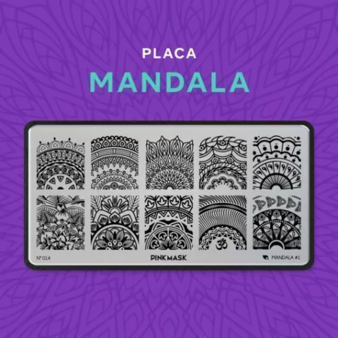PLACA DE STAMPING MANDALA #14 - PINK MASK