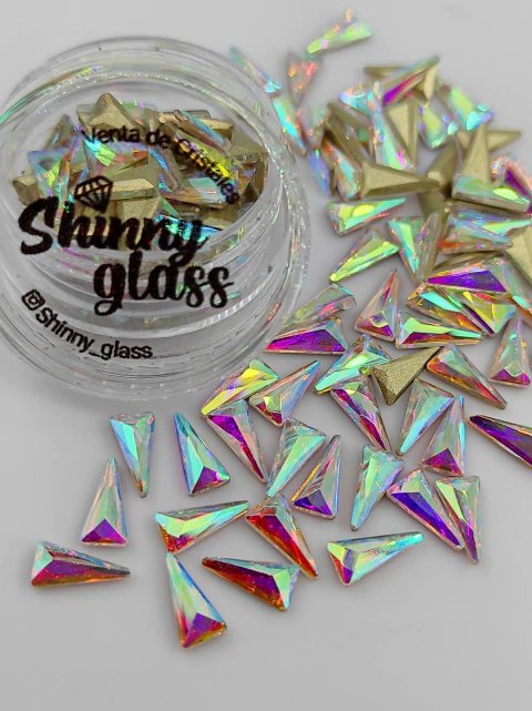 CRISTALES - TRIANGULO LARGO CRISTAL AB - 4X8MM - SHINNY GLASS. - comprar online