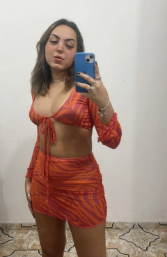 Saia reta tule sem short - loja online