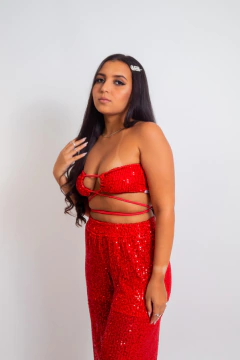 Calça pantalona paetê - comprar online