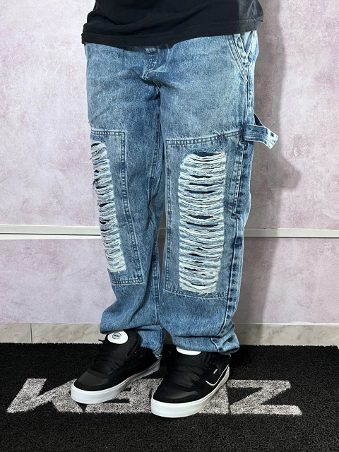 Calça Jeans Carpinteiro Denim Destroyed